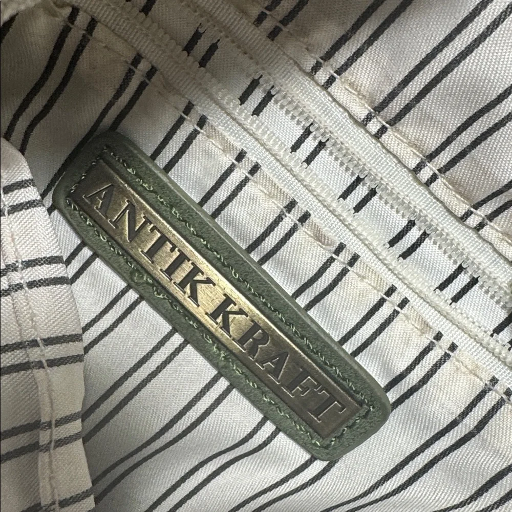 Antik Kraft Olive Green Sling Bag right or left purse crossbody - Picture 3 of 4